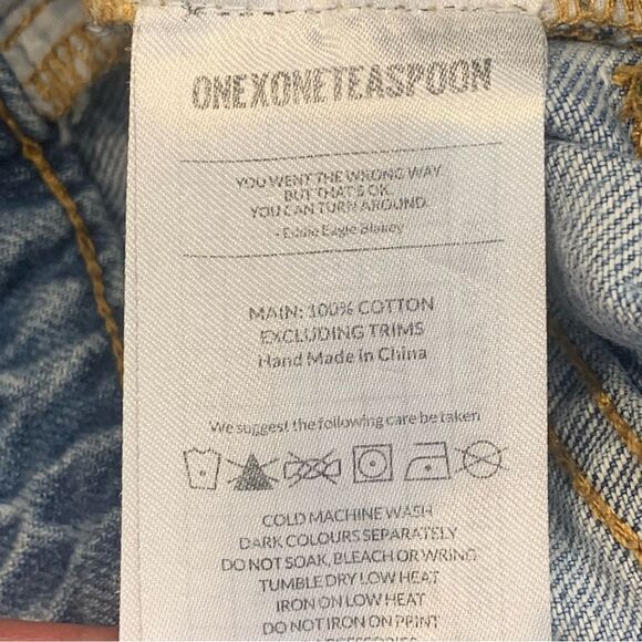 One Teaspoon High Waist Bandits Slim FitTwisted Cuff Hem Size 24 Button Fly - Picture 10 of 12